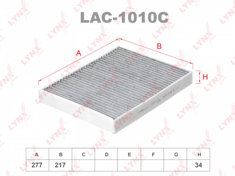 Фильтр салона угольный LYNXauto LAC-1010C