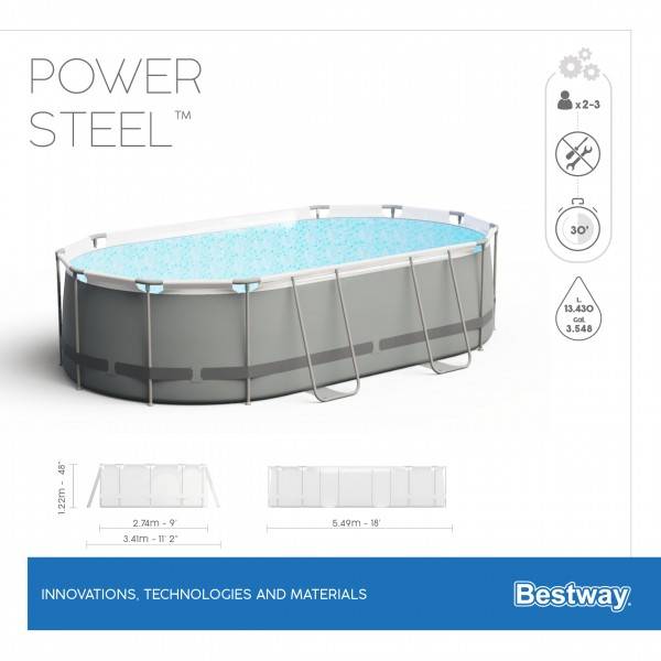 Бассейн BESTWAY Каркасный Power Steel Swim Vista II 549x274x122см