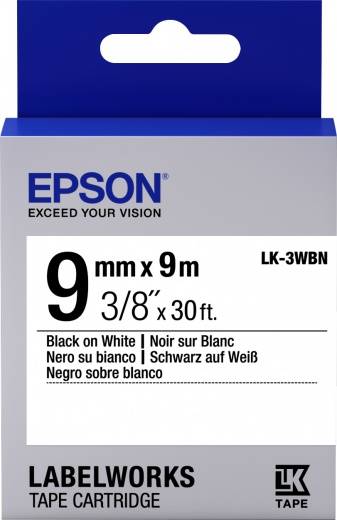 Лента Epson C53S653003 LK3WBN Std Blk/Wht 9/9