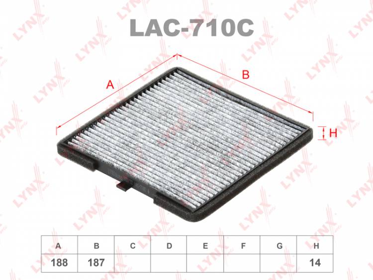 Фильтр салонный угольный LYNXauto LAC-710C