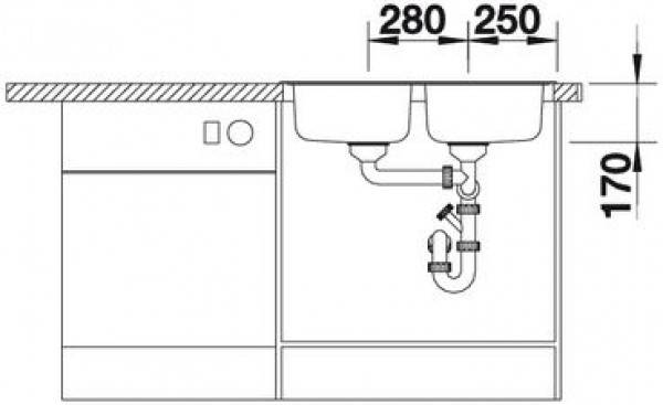 Кухонная мойка Blanco Tipo 8 compact matt (513459)