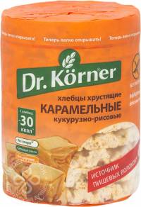 Хлебцы сладкие кукурузно-рис. карамельные 90гр (Dr.Korner)